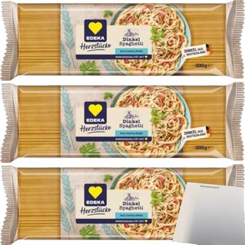 usy Bundle für Edeka Herzstücke Dinkel Spaghetti 3er Pack (3x500g Packung) + usy Block