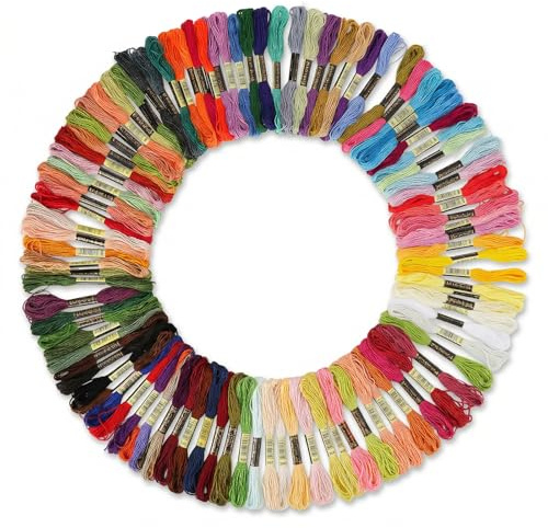 SLIAXINT 100 Colori di Filo da Ricamo, 8 Metri Ciascuno per Punto Croce, Filo da Ricamo in Cotone per Ricamo Fai Da Te, per Braccialetti Dell'Amicizia, Lavori Manuali, Cucito E Artigianato