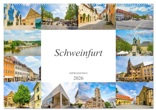 Schweinfurt Impressionen (Wandkalender 2026 DIN A2 quer), CALVENDO Monatskalender: Zwölf wunderschöne Bilder der Stadt Schweinfurt (CALVENDO Orte)
