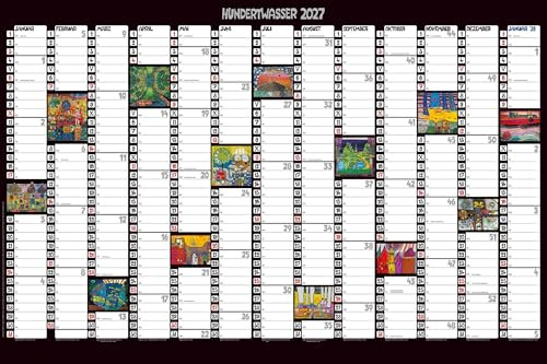 Hundertwasser Jahresplaner Art 2027: Wandplaner