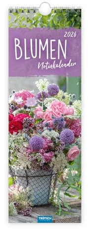 TRÖTSCH - Streifenkalender Blumen 2026 Notizkalender: Wandkalender Notizkalender