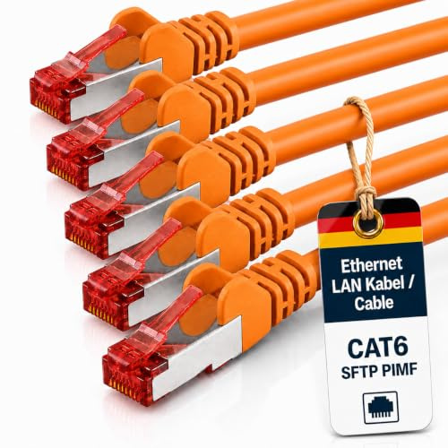 1aTTack.de 5x 2m - Cat 6 network cable patch cable Cat6 RJ45 SFTP - orange