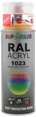 Dupli-Color 522956 RAL-Acryl-Spray 1023, 400 ml, Verkehrsgelb Glanz