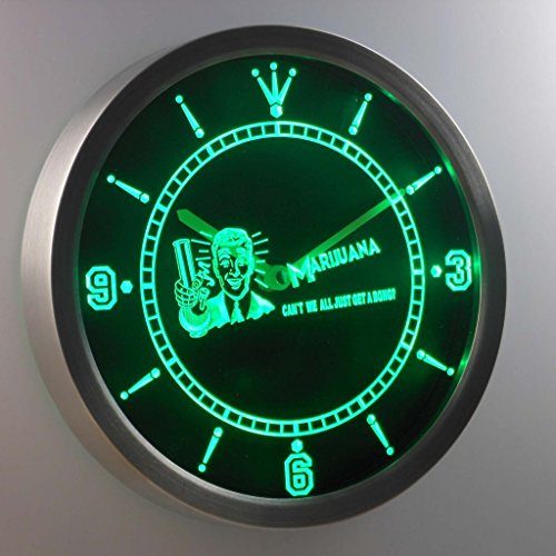 ADVPRO nc0387-g Marijuana High Life Get a Bong Neon Sign LED Wall Clock Uhr Leuchtuhr/Leuchtende Wanduhr