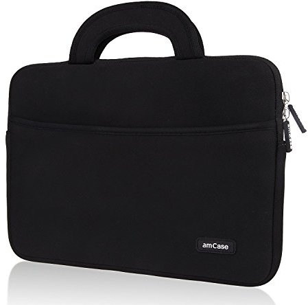 amCase 13.3-inch Laptop Case/Sleeve for Samsung Chromebook 2 /Macbook Air/Pro Retina Display/Toshiba Chromebook/Lenovo Yoga13 /ATIV Book 9 /Ultrabooks (Black) Protective Neoprene Cushion with Handle