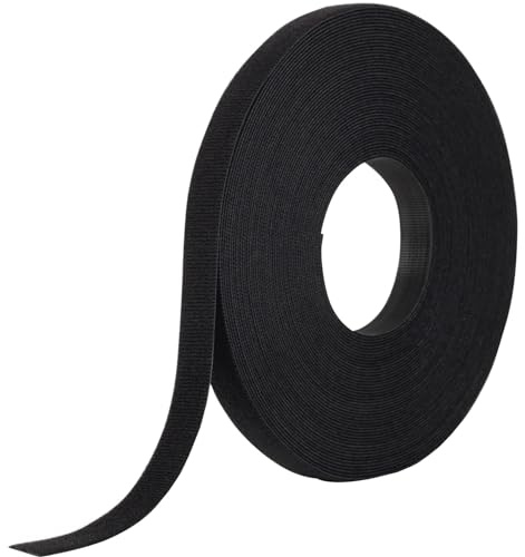 VELCRO Brand ONE_WRAP Tape ¾ x 25 Yard Double Sided Self Gripping Roll, 189645, Black