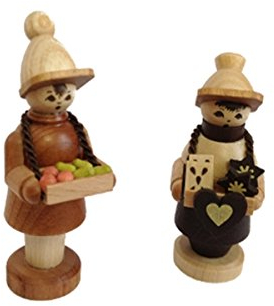 Rudolphs Schatzkiste Miniaturfigur Markthändler Natur Höhe=7cm NEU Seiffen Erzgebirge Dekoration Holzfiguren Weihnachten Fensterschmuck Spielzeug Deko Weihnachtsfigur