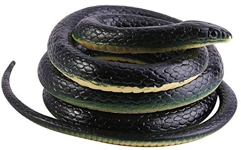 Yosoo 130 cm Gummischlange, Schlange Spielzeug Scherzartikel Snake, Gummitiere Simulation Gummi Tier Figurine Witz Geschenk Stressabbau für Aprilscherz Halloween Jungen Sohn Streich Spiel Requisiten