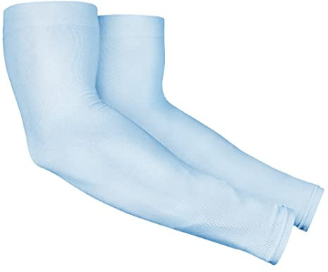 Tough Outdoors Arm Sleeves - UV Sun Protection Compression Sleeves for Men & Women - Gaming Arm Sleeve - Basketball Running Volleyball or Cycling Warmers for Arms - Tattoo Cover Up (Aqua)