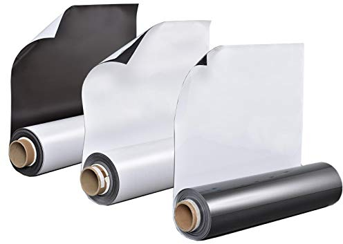 Smagtron Selbstklebende Eisen-/Ferrofolien - 0,6mm Stark, Ideal für Kühlschrank & Pinnwand, Weiße Matt - 30x30cm - Klebefolie, Flexibel & Abwischbar