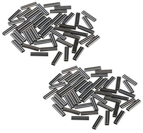 CUTICATE 100Pcs Sea Fishing Crimps Double Barrel Crimping Sleeves Wire Trace 0.8mm