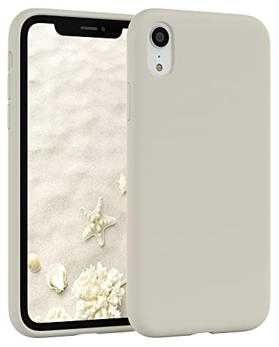EAZY CASE - Silikon Hülle für iPhone XR Hülle Beige weich stoßfeste Schutzhülle mit Kameraschutz Handyhülle iPhone XR Silikonhülle Dünn mit Premium Schutz TPU Cover Phone Case in Taupe Grau