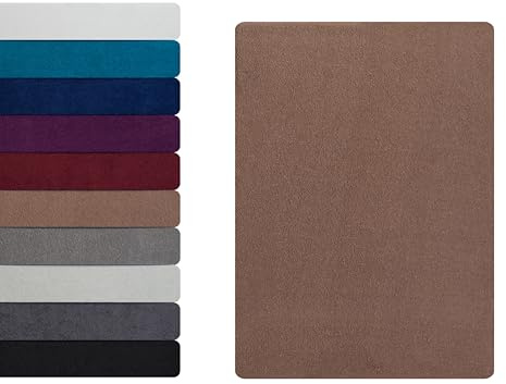 Frottee Spannbettlaken Spannbetttuch 90 - 100 x 200 cm, Bettlaken 80% Baumwolle - 20% Polyester, Kuschelig Weich und Warm, Matratzen bis 23-25 cm, OEKO-TEX MADE IN GREEN, Nougatbraun