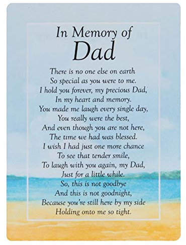 Widdle Celebrations In Memory of Dad Waterproof Graveside Memorial Card - TY191