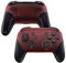 eXtremeRate Coque Customisé pour Nintendo Switch Pro Manette, Coques Avant Arrière pour Manette Switch Pro Coque de Remplacement Transparent Rouge Manette Non Inclus