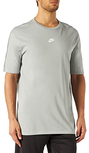 NIKE NSW Repeat Maglietta Lt Smoke Grey/White L