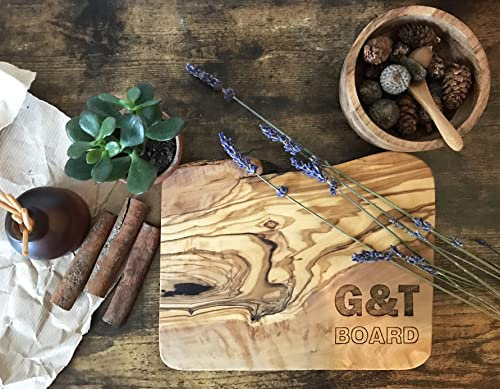 G&T Olive Chopping Board, Drinks Cutting Board, Gin & Tonic Cutting Board - 30x14cm