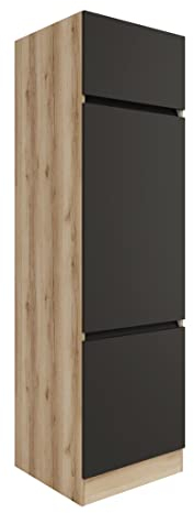 idealShopping GmbH Küchen Hochschrank Noah H606-0+ in anthrazit 60 cm breit