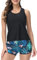 JASAMBAC 3 Piece Swimsuits for Women Tankini Tops with Bikini Tops Boyshorts Modest Bathing Suits M