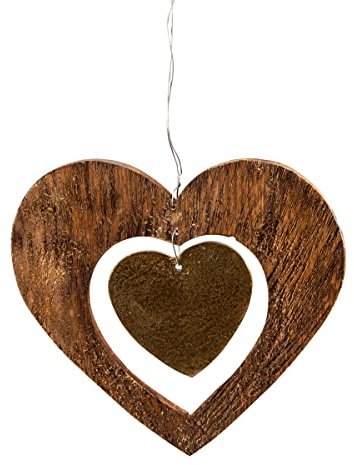 Antikas - Dekoherz, hängend, Fenster | Holz, Eisen, braun | H 19,0 x B 20,0 cm