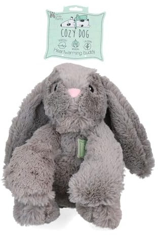 Cozy Dog Bunny Kuscheltier Hund - Kuscheltier mit Herzschlag - Plüschtier Hund - reduziert Trennungsangst - speziell für Welpen - Grau