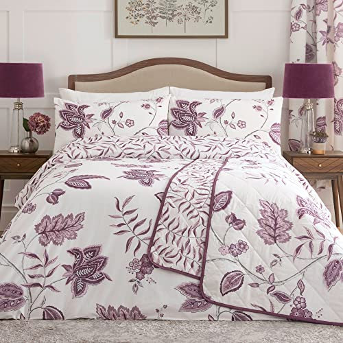 Dreams & Drapes Design - Samira - Reversible Duvet Cover Set - Double Bed Size in Plum
