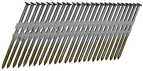 NuMax FRN.131-3B500 21 Degree 3 x .131 Plastic Bundled Brite Finish Full Round Head Smooth Shank Framing Nails (500 Count)