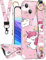 LISEVO (2in1 Einhorn Hülle mit Band für iPhone 13 6,1 Zoll Niedliches Ästhetisches Einhorn Design Loopy Girly Frauen Hüllen Handschlaufe Mädchen Griff Fingerschlaufe Handyhülle + Lanyard für iPhone 13