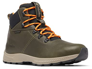 Columbia Men's Landroamer Explorer Waterproof Hiking Boot, Peatmoss/Bright Orange, 44.5 EU