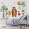 Runtoo Stickers Muraux Animaux de la Forêt Autocollant Mural Jungle Ours Deco Stickers Salon Chambre Enfants Bébé Décoration
