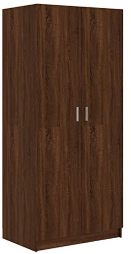 vidaXL Kleiderschrank Braun Eichen-Optik 80x52x180 cm Holzwerkstoff