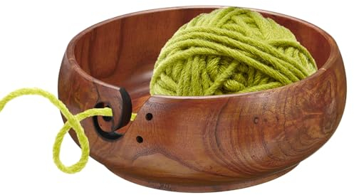 PATIKIL Garnschüssel Stricken Häkeln Knopf Halterung Schalen Häkeln Niedlich Hölzerne Lustige Lagerung Wolle Hand Dekore für Kugel Spaß Geschenke Gestrickt Groß 7.1 x 3
