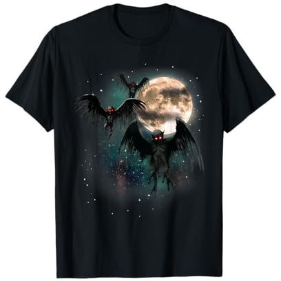 Mothman Shirt Cryptid Cryptozoology Monster Cursed Dead Moon T-Shirt