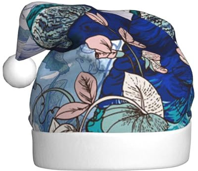 LAMAME Pfau Blumen gedruckt neutral Weihnachten Hut Weihnachtsdekoration Hut Fest Party Zubehör
