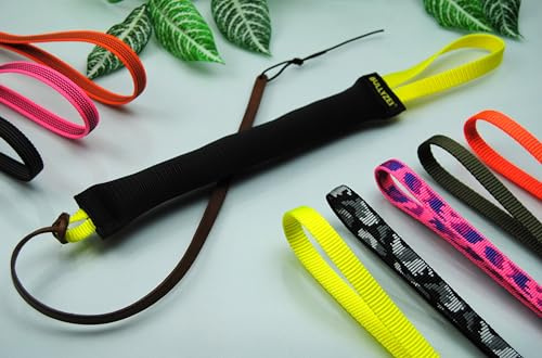 BULLYZEI Wunsch-Griff Beißwurst-Peitsche Poly 30cm Hundesport (Pink-Tarn Nylon)