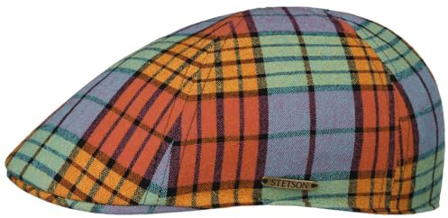 Stetson Texas Colour Check Flatcap Karo Stil UV Schutz 40+ Herren Made in EU Frühjahr Sommer bunt M (56-57 cm)