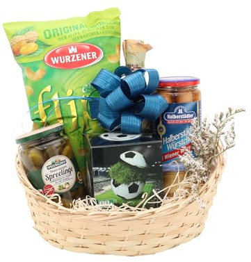 Fußballabend Geschenkkorb für Männer | Leckere Snacks und Getränke für einen gemütlichen Abend | Präsentkorb Geschenk für Fußballfans