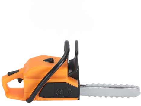 Puppen-Kettensägen-Rasenmäher-Modell, Figur, Simulierte Requisiten, Dekor, Kleiner Kettensägenmäher für Draußen (ORANGE)