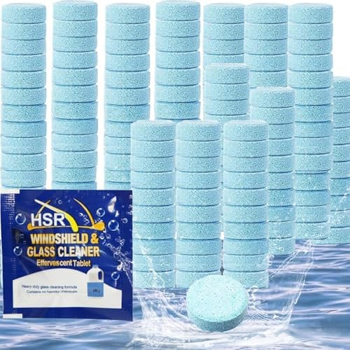 100 Pieces Screen Wash Tablets,Car Screenwash Tablets,Windscreen Washer Tablets, Car Screen Wash Tablets, Used for Cleaning Car Glass, Kitchen, Window, Etc