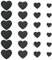 24PCS Red Hearts Patches Embroidered Iron On/Sew on Heart Shape Patch Cute Iron on/sew on Heart Iron on Patches for Clothing Hat Jeans DIY Accessories (Black)