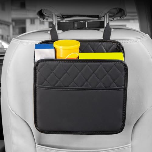 ASelected 2 PCS Car Seat Back Hanging Bag,Leather Back Seat Organiser and Storage Back Seat,Space Saving,Car Accessories,Multi-Pocket Storage Box Organizer for Trash Document kids traveling car tidy