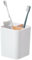 MOGADEE® Zahnbürstenhalter, Toothbrush Holder, zahnputzbecher Kunststoff, 2 Zahnbürstenfächer + 1 Ablagebecken, für elektrische Zahnbürsten, Zahnseide, Zahnpasta - Weiß