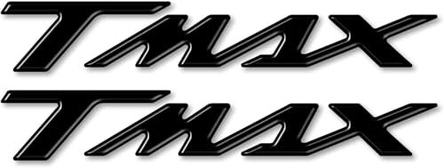 2 Scritte tmax Resinate 3D Adesivi in Resina 3D Scritta t max per Scooter compatibili T-Max 500-530-560 fino al 2021 TMAX adesivo decalomanie decal sticker (NERO)