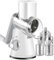 Ancevsk Rotary Cheese Grater with Handle, Manual Speed Round Cheese Shredder with Strong Suction Base, Easy to Use Potato Hashbrown Shredder with 5 Replaceable Stainless Steel Drum Blades (White)