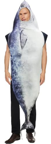 Vobumix Costume De Poisson d'halloween pour Adulte, Tenue De Poisson Drôle, Costume d'animal De Mer, Tenue De Poisson Drôle, Robe Fantaisie, Costume De Cosplay d'halloween