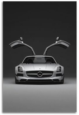 NOHYS Poster mit deutschem Auto, SLS AMG, Rennwagen, Cabrio, dekoratives Gemälde, Leinwand, Wandposter und Kunstdruck, moderne Familienschlafzimmer-Dekoration, Poster, 50 x 75 cm