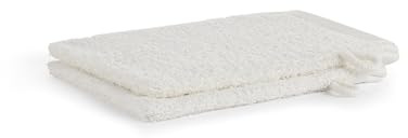 Jalla Happycolor Lot de 2 gants de toilette 100 % coton - 16 x 21 cm - Naturel - 540 g/m² - Gants doux et réutilisables pour un nettoyage quotidien en douceur