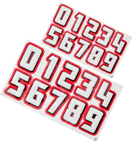 Sosoport Reflective Number Stickers Decals for Biker Helmets Large and Small Cycling Helmet Number Decals for Outdoor Riding Safety