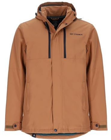 Dry Fashion Herren Funktionsjacke Grönland - Parka Anthrazit, Größe S | Gefüttert, Atmungsaktiv, Wasserdicht & winddicht, Verschweißte Nähte, Kapuze abnehmbar, 2-Wege-Reißverschluss, Kinnschutz