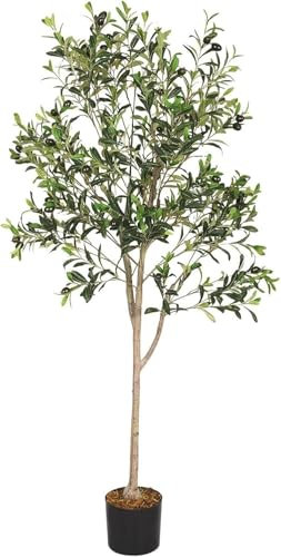 Fke Plnts Indoor, Albero di Ulivo Rtificil, 5 Piedi TLL Fux Ulivo, Fke Plnts in Vaso per La Decorazione Domestica Dell'interno Fke Decorazioni per Ufficio in Vaso, One Color, 20 cm